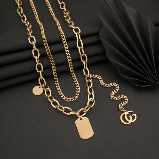 HEXAGONE  GOLD PEDANT NECKLACE