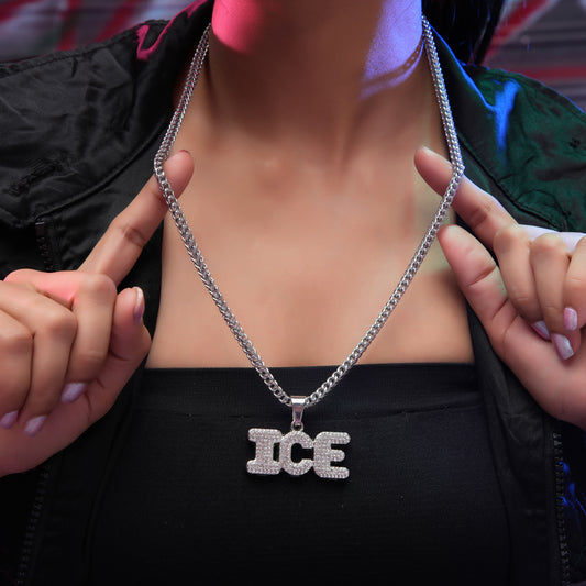 Ice Spice Silver chain With Diamond Pedant SPCP042